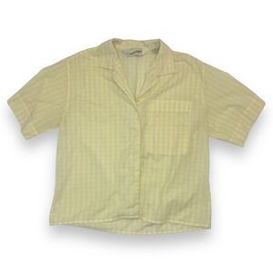 Vintage Diane Von Furstenberg Yellow Striped Shirt (Size Large)